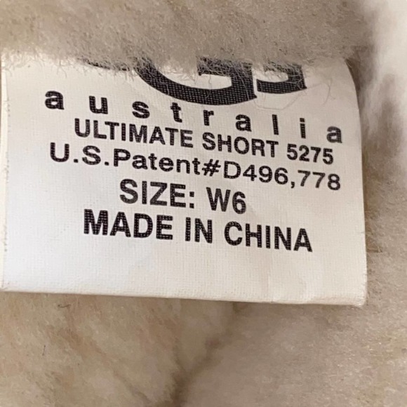UGG Australia Womens Beige Ultimate Short 5275 Genuine Leather Winter Boots Sz 6 - Picture 9 of 10